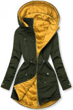 Parka s odepínatelnou kapucí khaki/žlutá