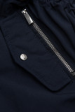 Modro/červená parka s kapucí