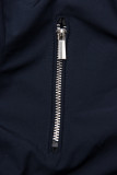 Modro/červená parka s kapucí