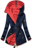 Modro-červená oboustranná parka