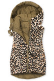 Oboustranná vesta s leopardím vzorem hnědá