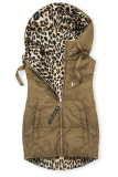 Oboustranná vesta s leopardím vzorem hnědá